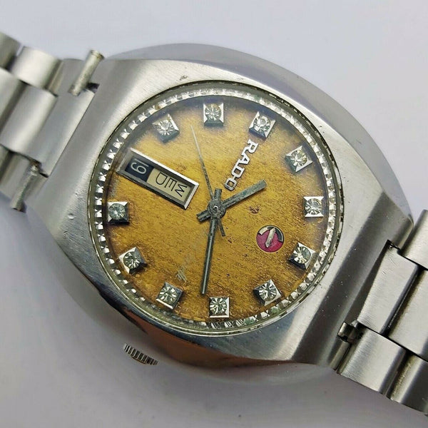 PROJECT TO FIX RADO PURPLE GAZELLE MENS AUTO BOTTOM DAY DATE WATCH EUROPE SHIP