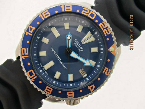 PROJECT TO FIX SEIKO 7002 7000 SS MENS AUTO 3N4075 BLUE PADI GOLD WATCH EU SHIP