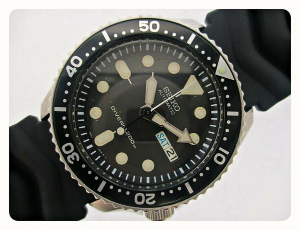 00' SEIKO 7S26 0020 SKX007 MENS PATINA BLACK DAY DATE 095532 EU SHIP SRVCD WATCH