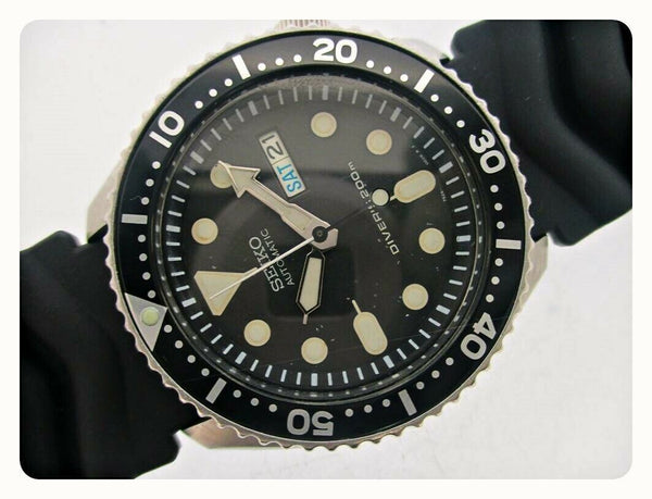 00' SEIKO 7S26 0020 SKX007 MENS PATINA BLACK DAY DATE 095532 EU SHIP SRVCD WATCH