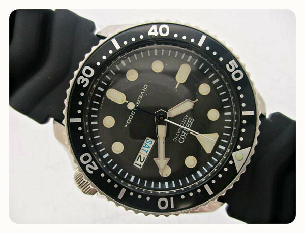 00' SEIKO 7S26 0020 SKX007 MENS PATINA BLACK DAY DATE 095532 EU SHIP SRVCD WATCH