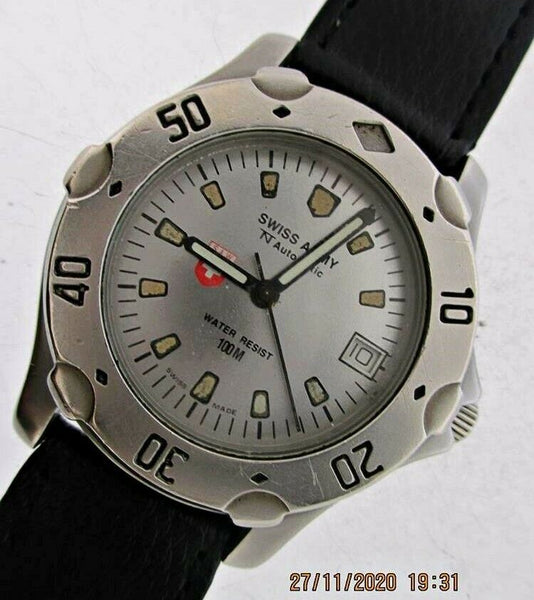 PROJECT TO FIX SWISS ARMY SILVER DIAL DATE AUTOMATIC MOVEMENT WATCH EU SHIP