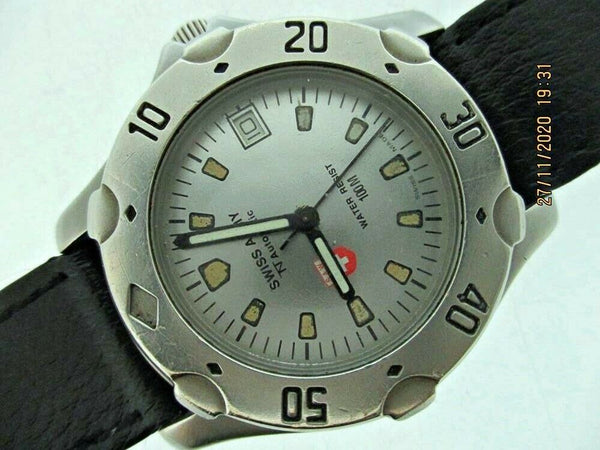 PROJECT TO FIX SWISS ARMY SILVER DIAL DATE AUTOMATIC MOVEMENT WATCH EU SHIP