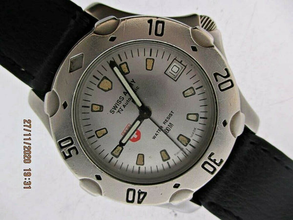PROJECT TO FIX SWISS ARMY SILVER DIAL DATE AUTOMATIC MOVEMENT WATCH EU SHIP