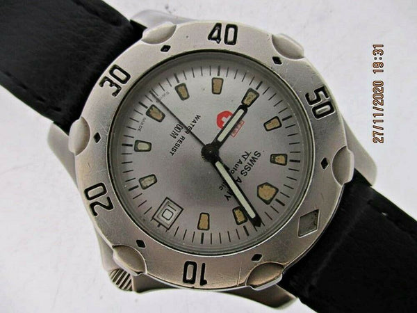PROJECT TO FIX SWISS ARMY SILVER DIAL DATE AUTOMATIC MOVEMENT WATCH EU SHIP