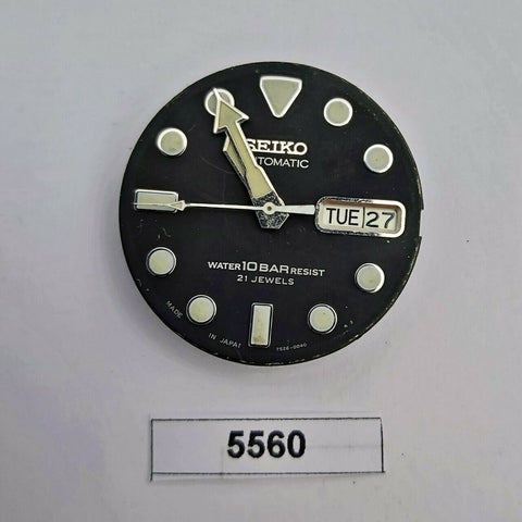 USED WORKING SEIKO MOVEMENT WITH DIAL HANDS 7s26 0040 SKX031 MENS WATCH BVT05560