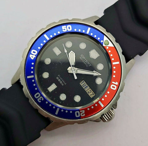 ORIENT DIVER DAY DATE AUTO Y469DC6-60 CA SS MIDSIZE EU SHIP SERVICED WATCH