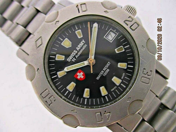 PROJECT TO FIX SWISS ARMY BLACK DIAL DATE AUTOMATIC MOVEMENT WATCH EU SHIP
