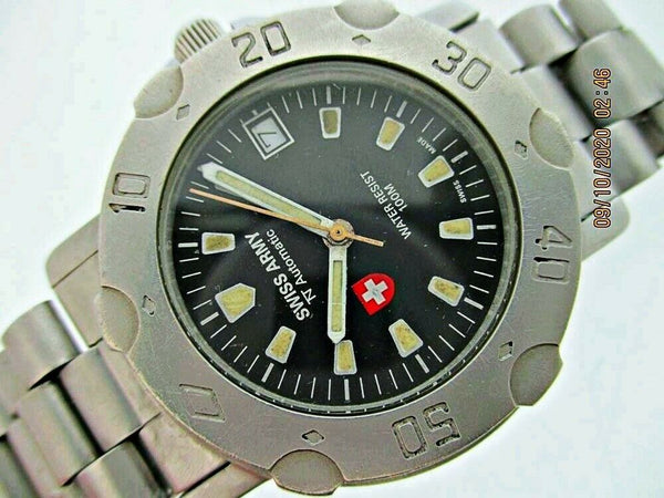 PROJECT TO FIX SWISS ARMY BLACK DIAL DATE AUTOMATIC MOVEMENT WATCH EU SHIP