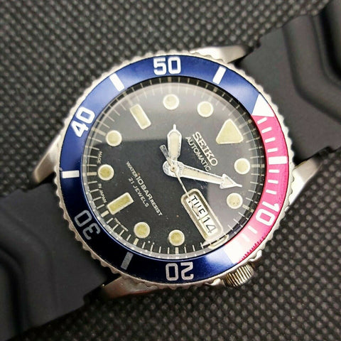 03' SEIKO 7S26 0050 10 BAR MENS AUTO PEPSI SKX025 334755 SERVICED WATCH EU SHIP