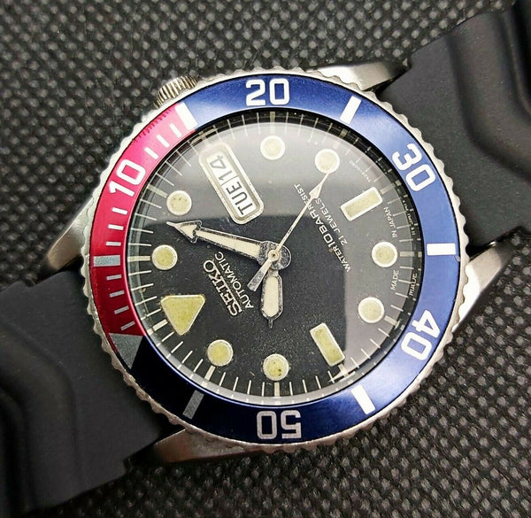 03' SEIKO 7S26 0050 10 BAR MENS AUTO PEPSI SKX025 334755 SERVICED WATCH EU SHIP