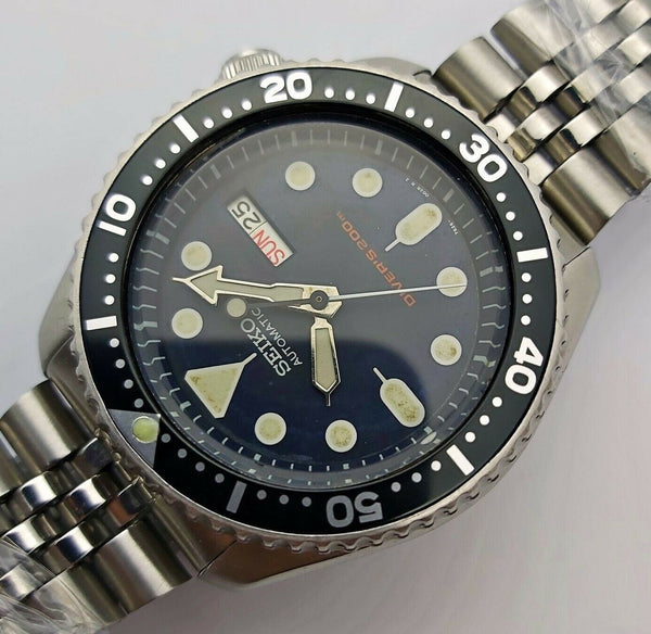 05' SEIKO 7S26 0020 SKX007 MENS PATINA BLACK DAY DATE 5n0516 EU SHIP SRVCD WATCH