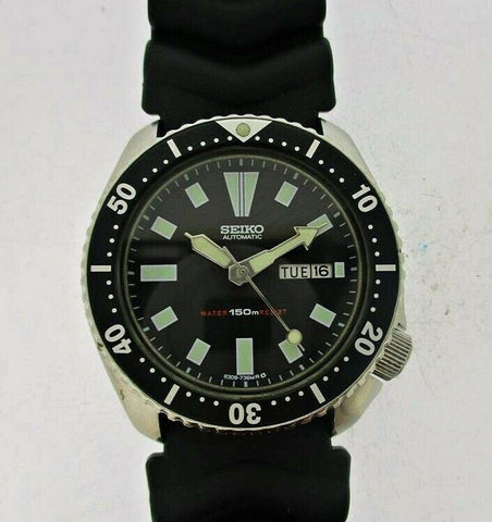 PROJECT TO FIX SEIKO 6309 7290 SS MENS DATE DIVE 802694 AUTO BLACK WATCH EU SHIP