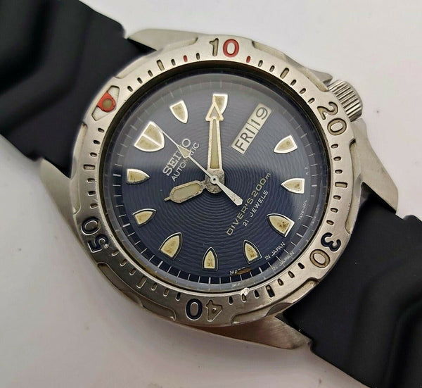 1997 SEIKO 7S26 0010 AUTO MIDSIZE DAY DATE DIVE SS 780060 EU SHIP SERVICED WATCH