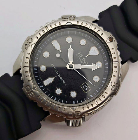 2000 SEIKO 7002 7020 BLACK AUTOMATIC 010297 MENS DATE SERVICED WATCH EU SHIP