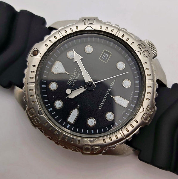 2000 SEIKO 7002 7020 BLACK AUTOMATIC 010297 MENS DATE SERVICED WATCH EU SHIP