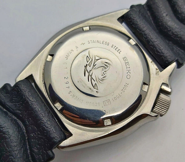 2000 SEIKO 7002 7020 SCHWARZ AUTOMATIK 010297 HERRENUHR MIT DATUM WARTUNG...